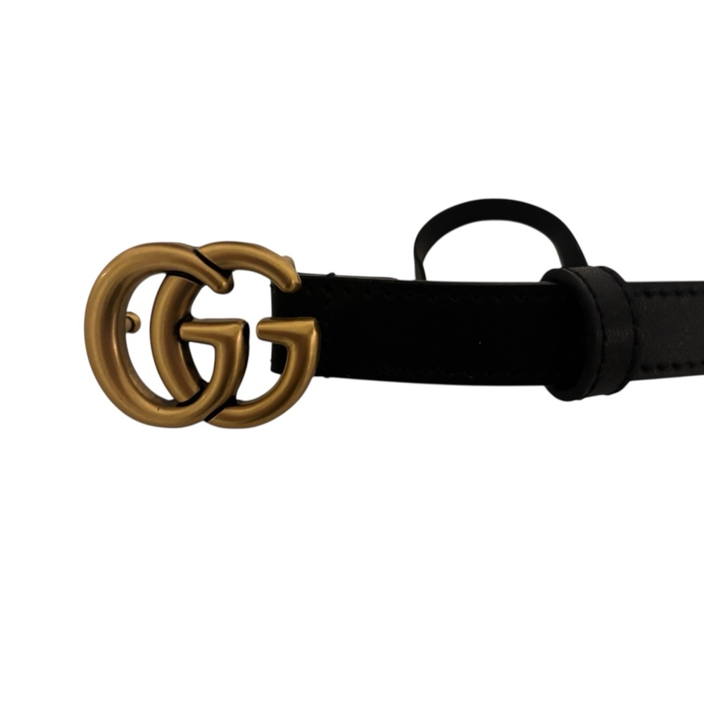 Black Belt with Gold GG Buckle